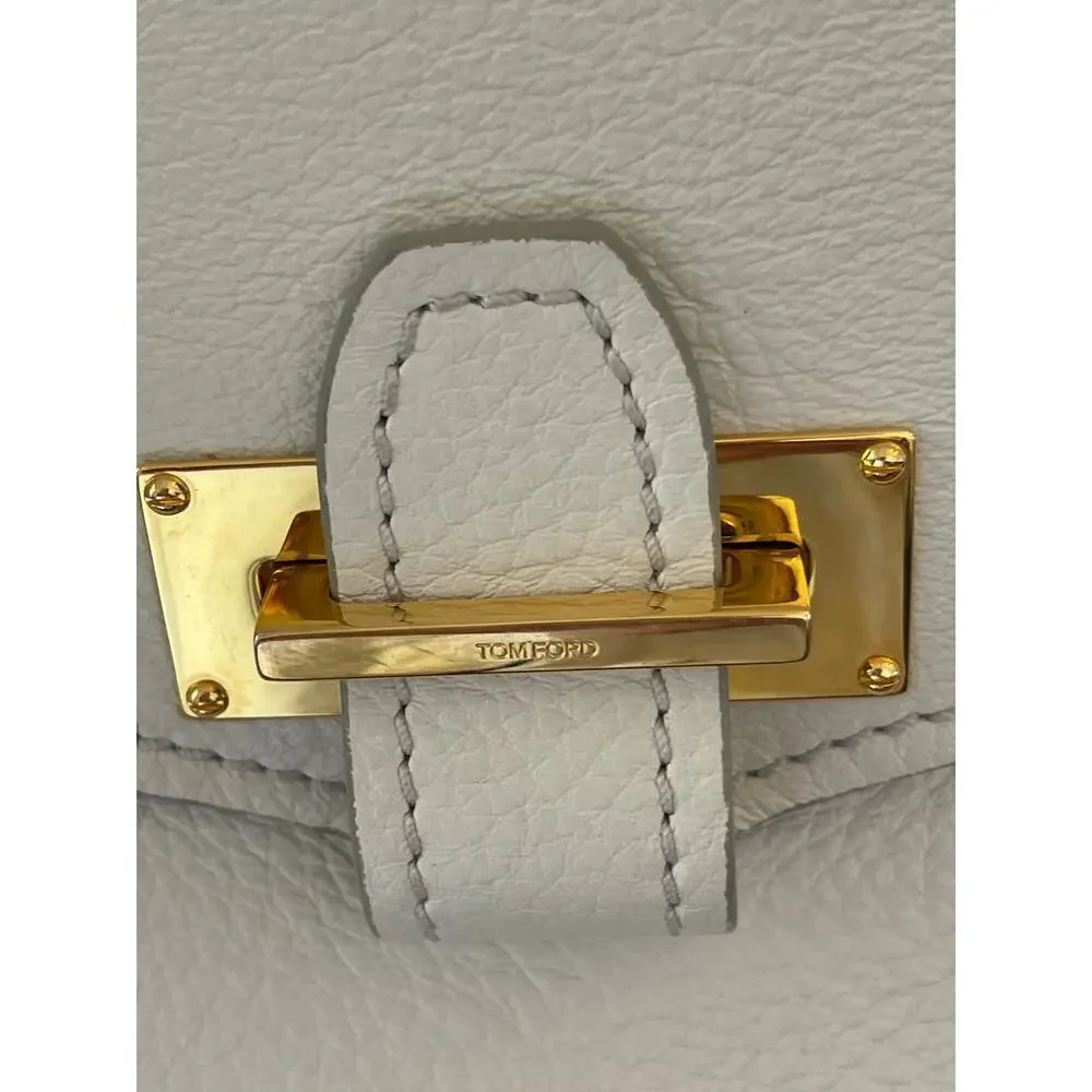 Tom Ford Sedgwick Xipper bag pebbled cream leather